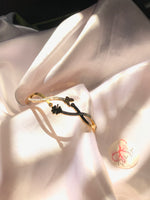 Load image into Gallery viewer, Golden Butterfly Floral Bracelet

