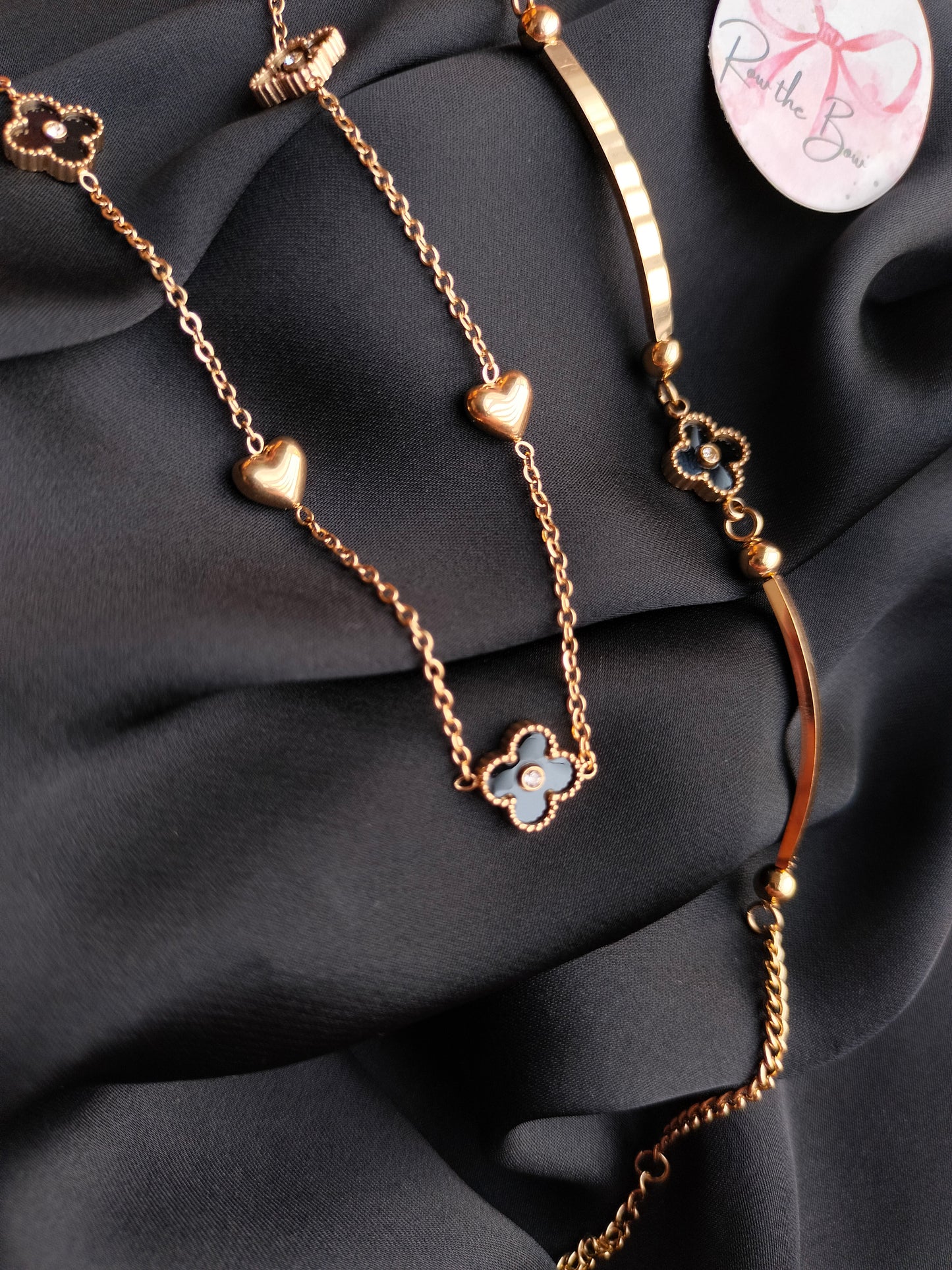Clovar heart long chain necklace