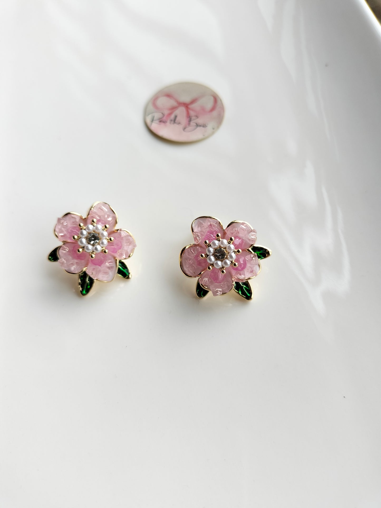 Pink Floral Earring