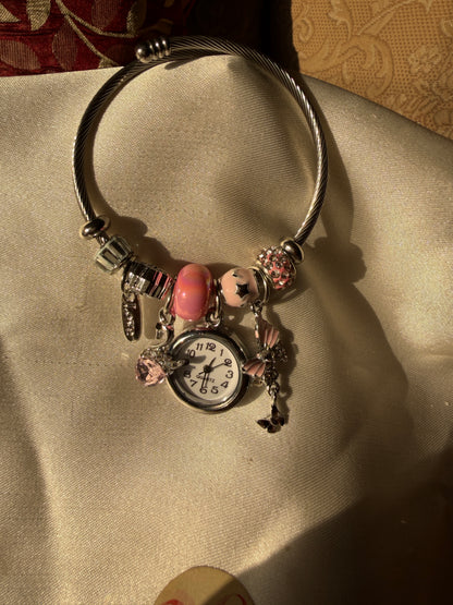 Charm watch pink