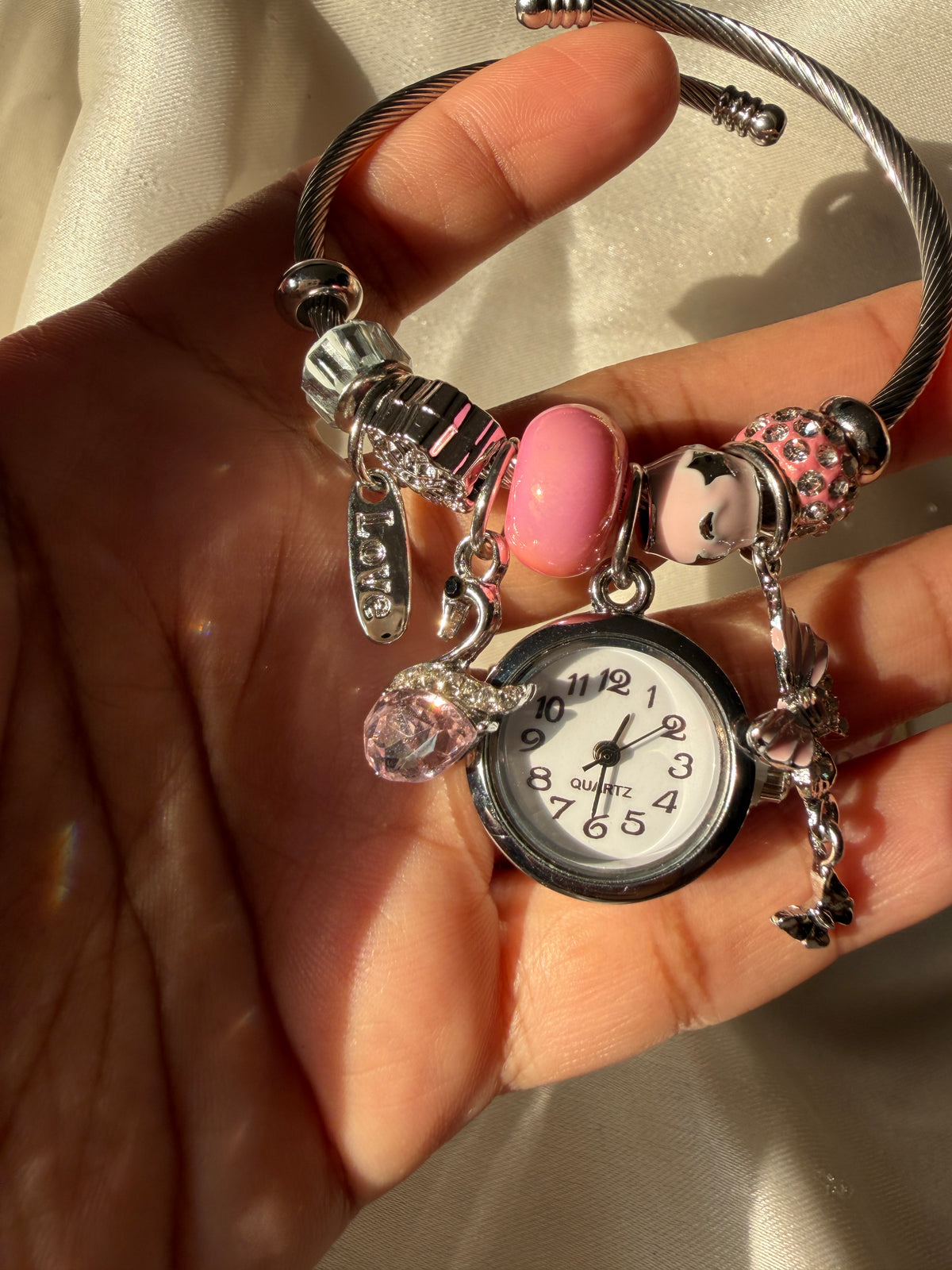 Charm watch pink