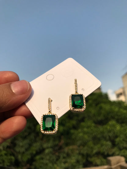 Emerald Square Earring