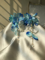 Load image into Gallery viewer, Blue Floral Earring
