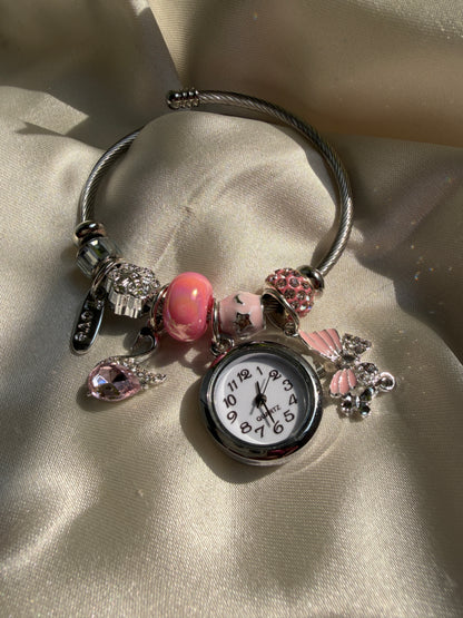 Charm watch pink