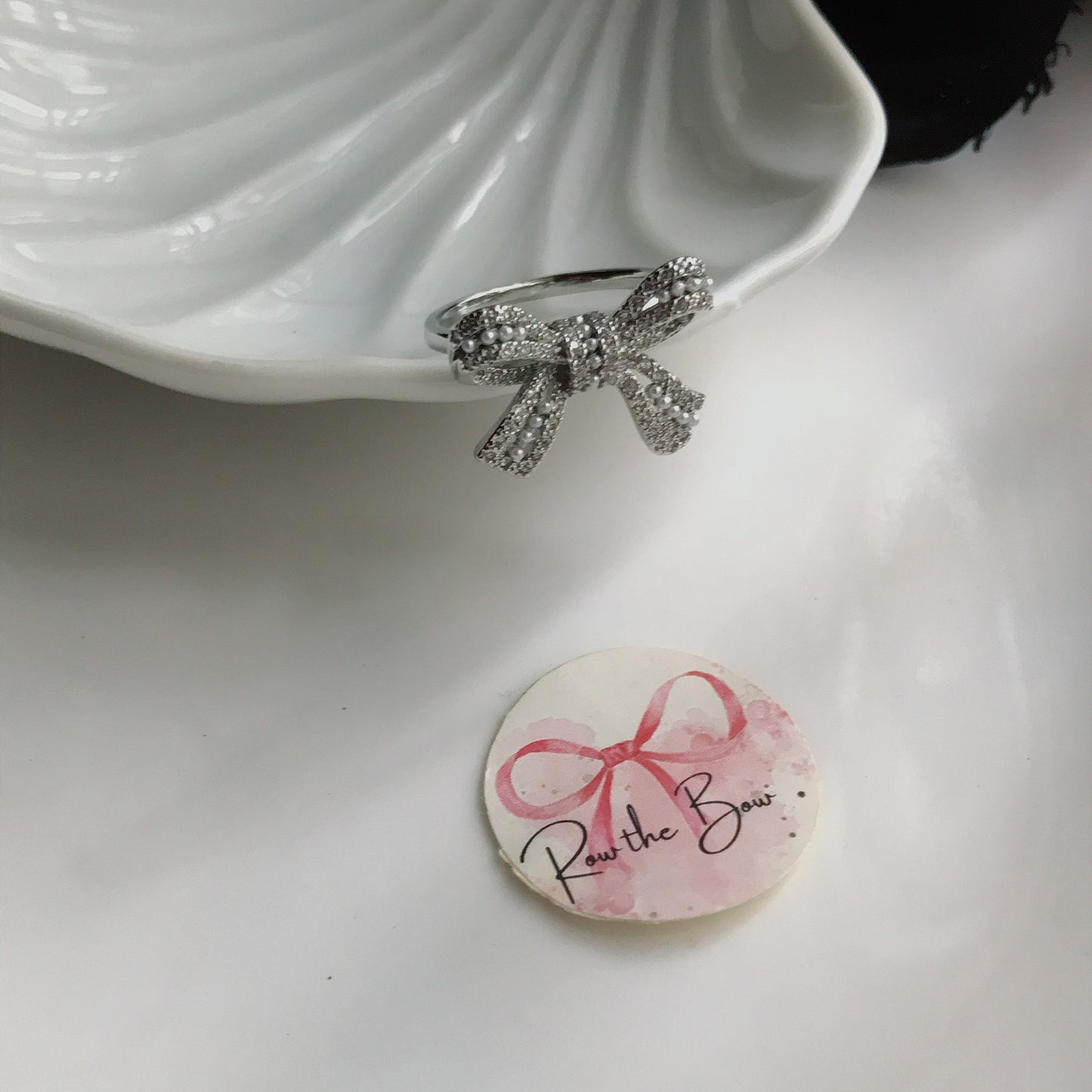 Bow pearl Ring Silver