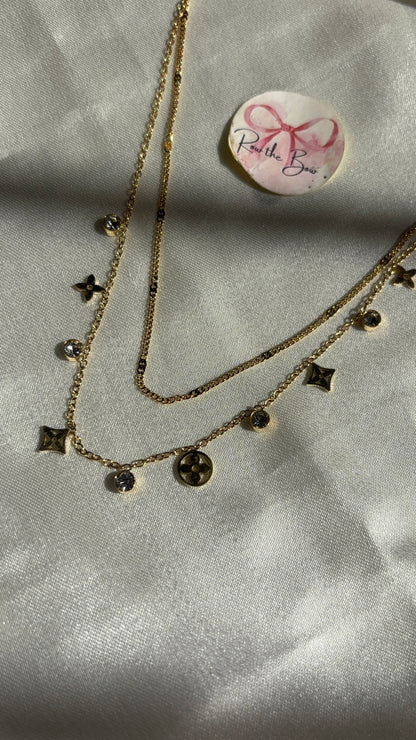 Double layer chain necklace