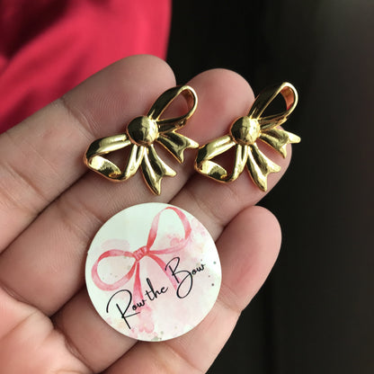 Golden Bow Metallic Earring