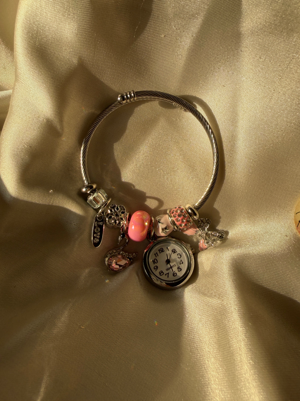 Charm watch pink