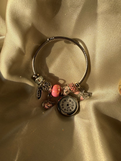 Charm watch pink