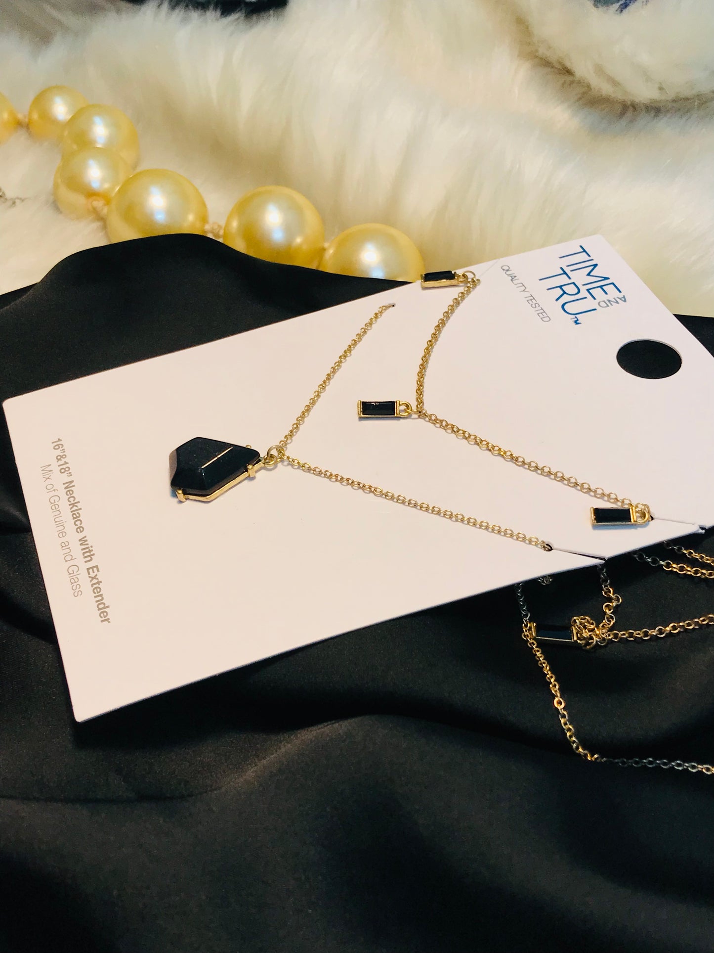 Black Stone layer necklace