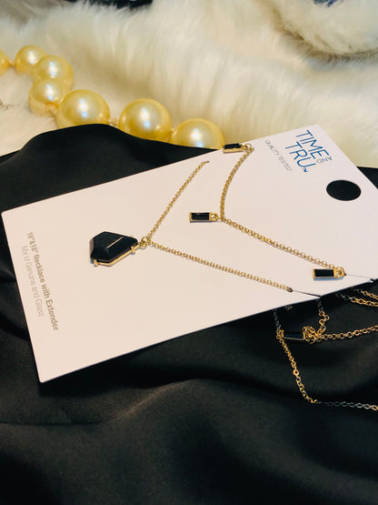 Black Stone layer necklace