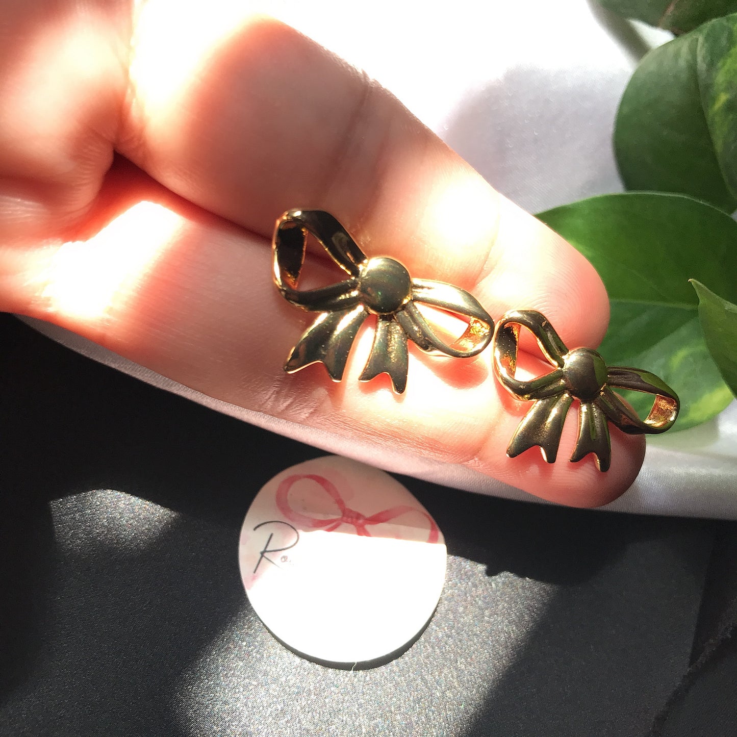 Golden Bow Metallic Earring