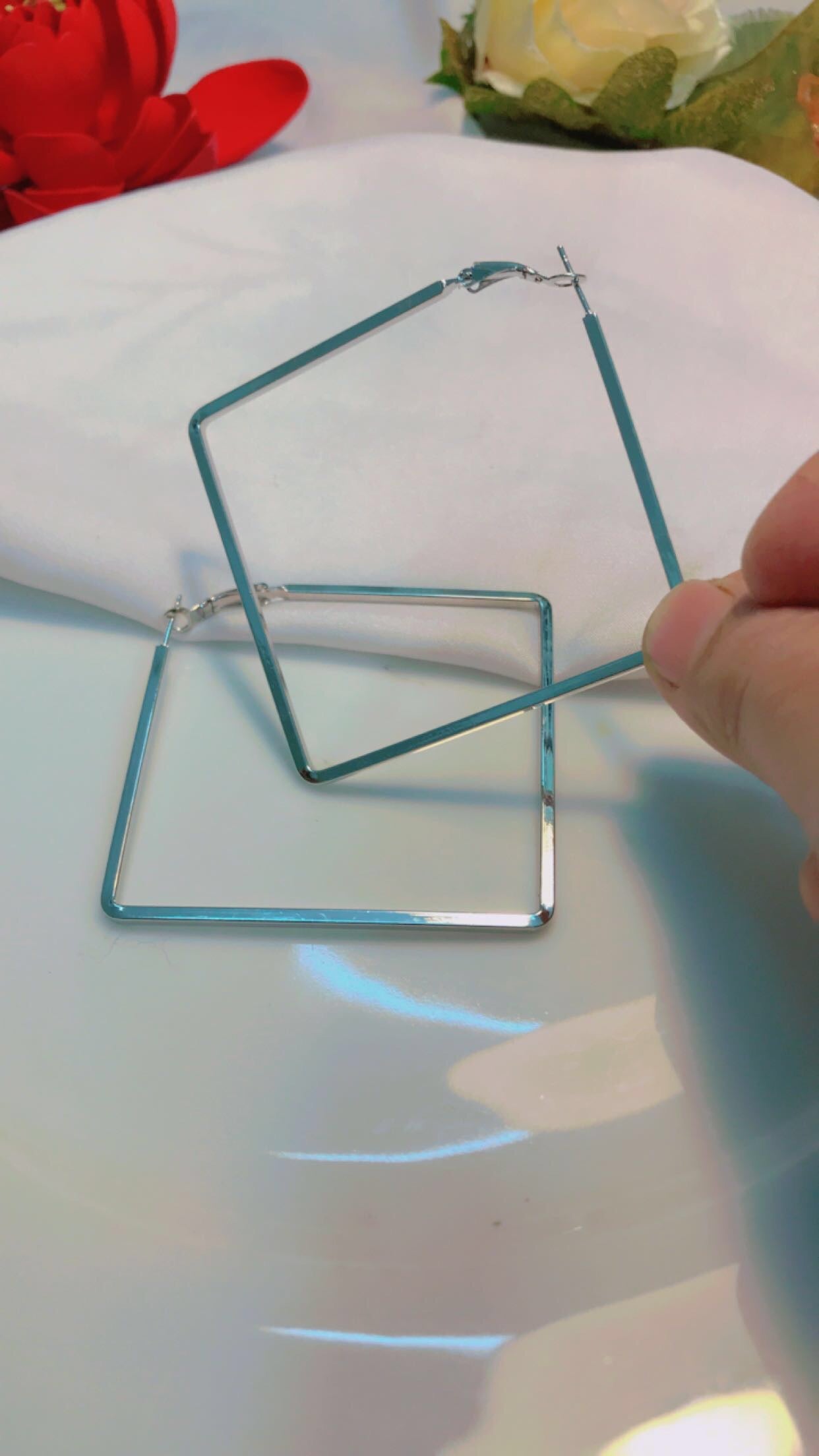 Square Hoop Silver