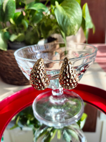 Salon stone drop Metallic silver