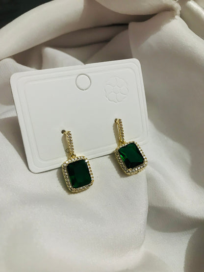 Emerald Square Earring