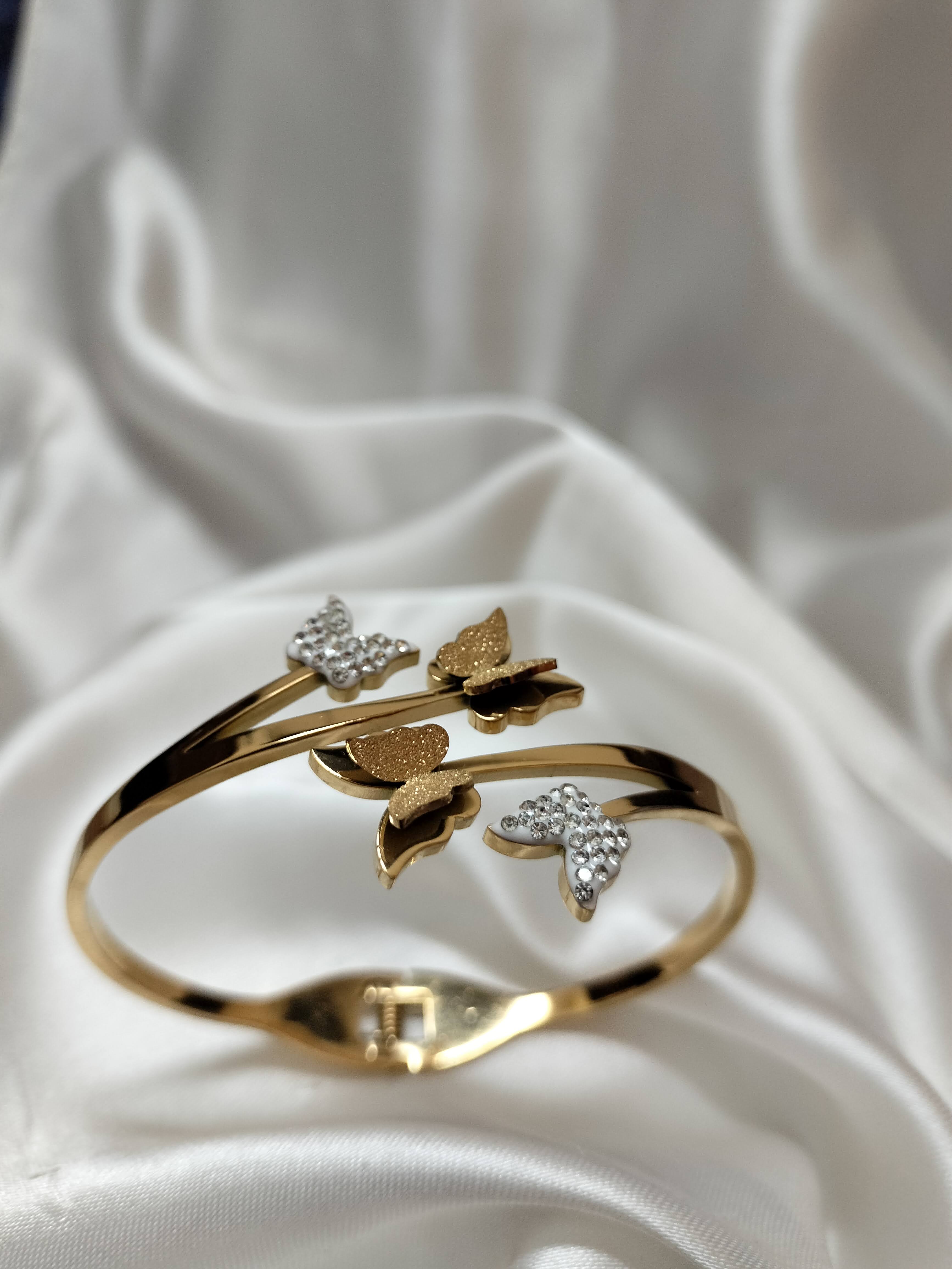 Titanium bracelet butterfly