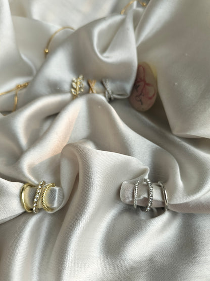 Spiral golden Ear Cuff Set