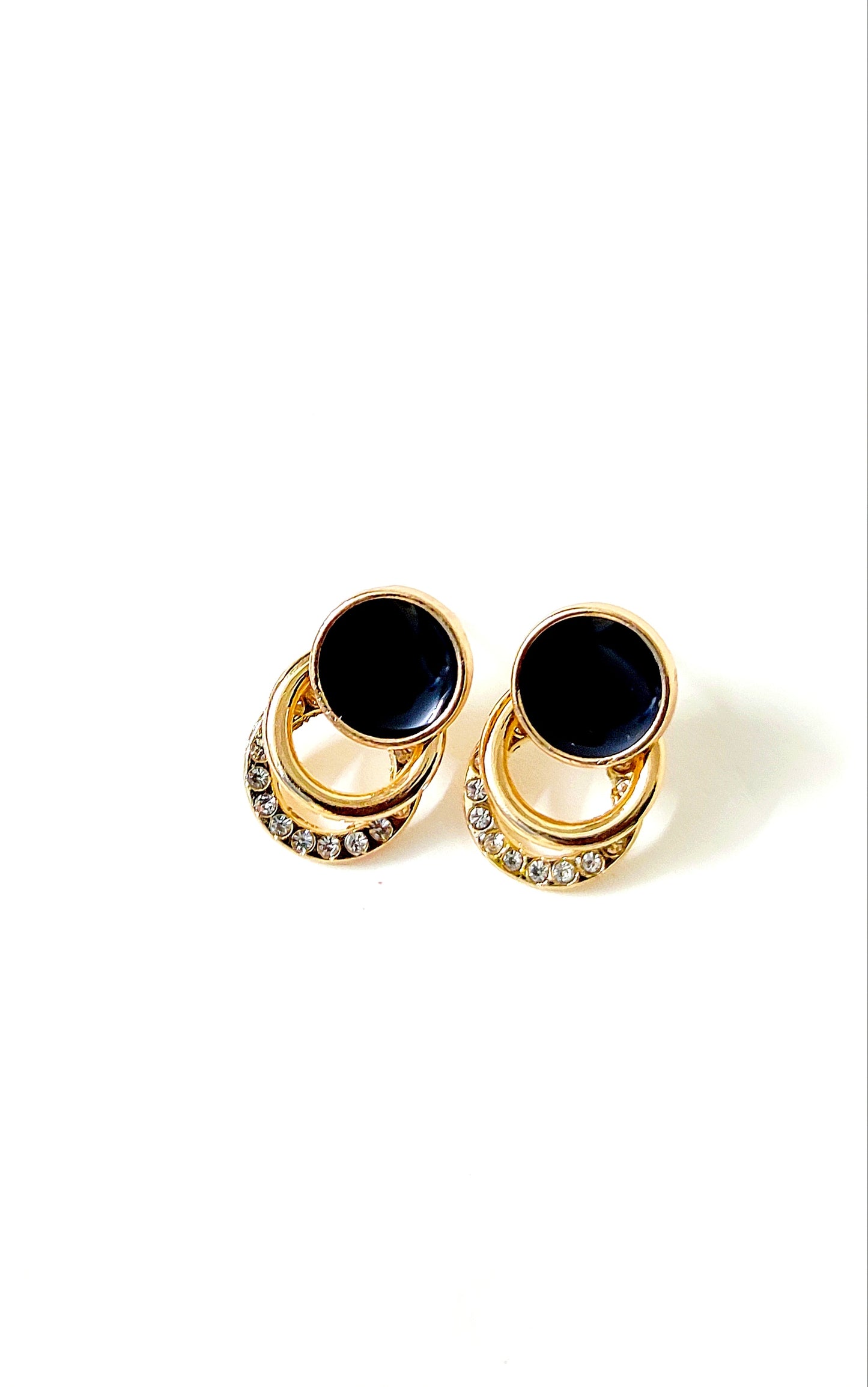 Black Circle Metal Earring
