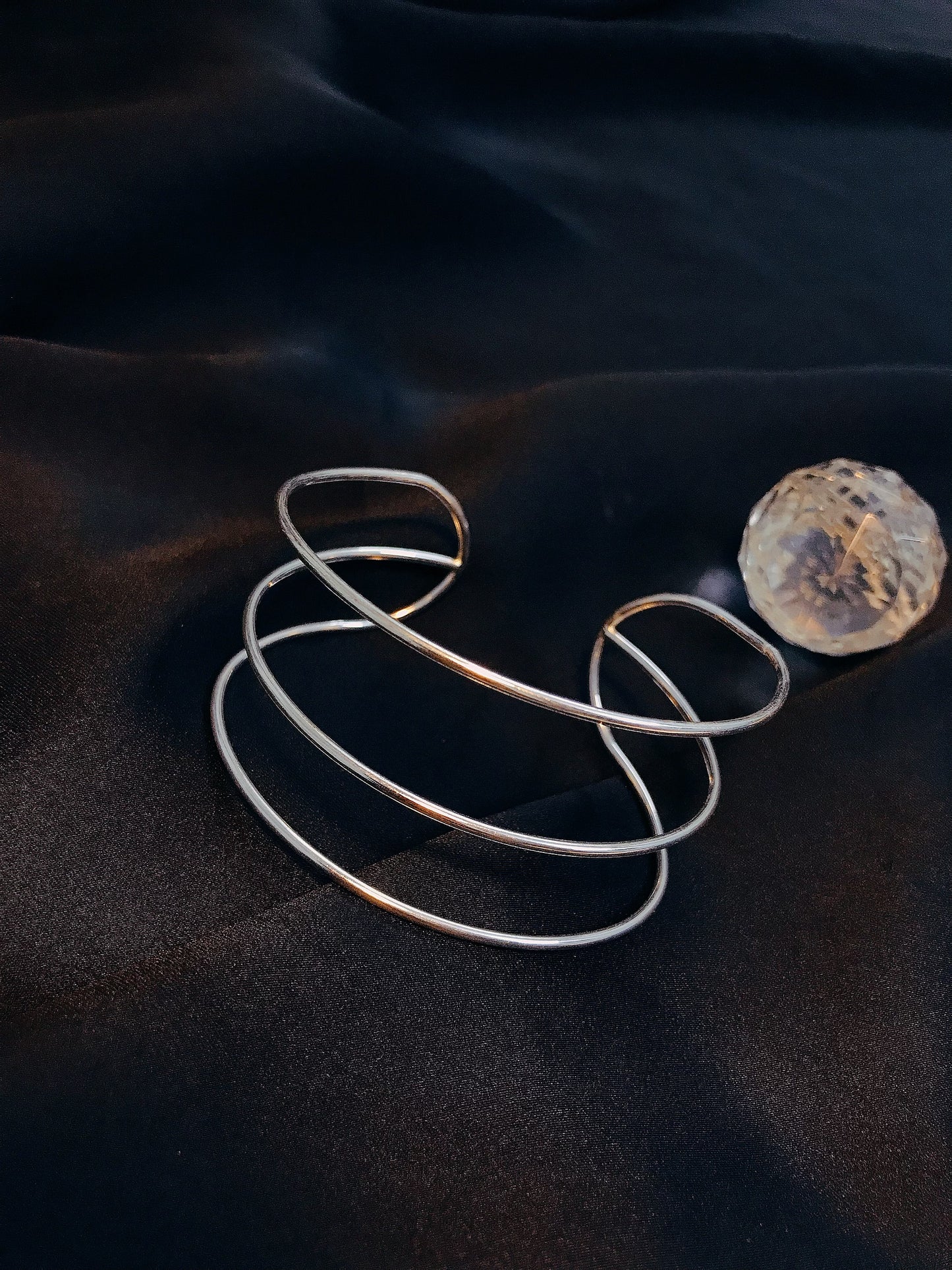 Silver boho metal bracelet