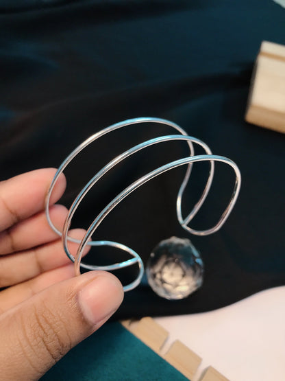 Silver boho metal bracelet