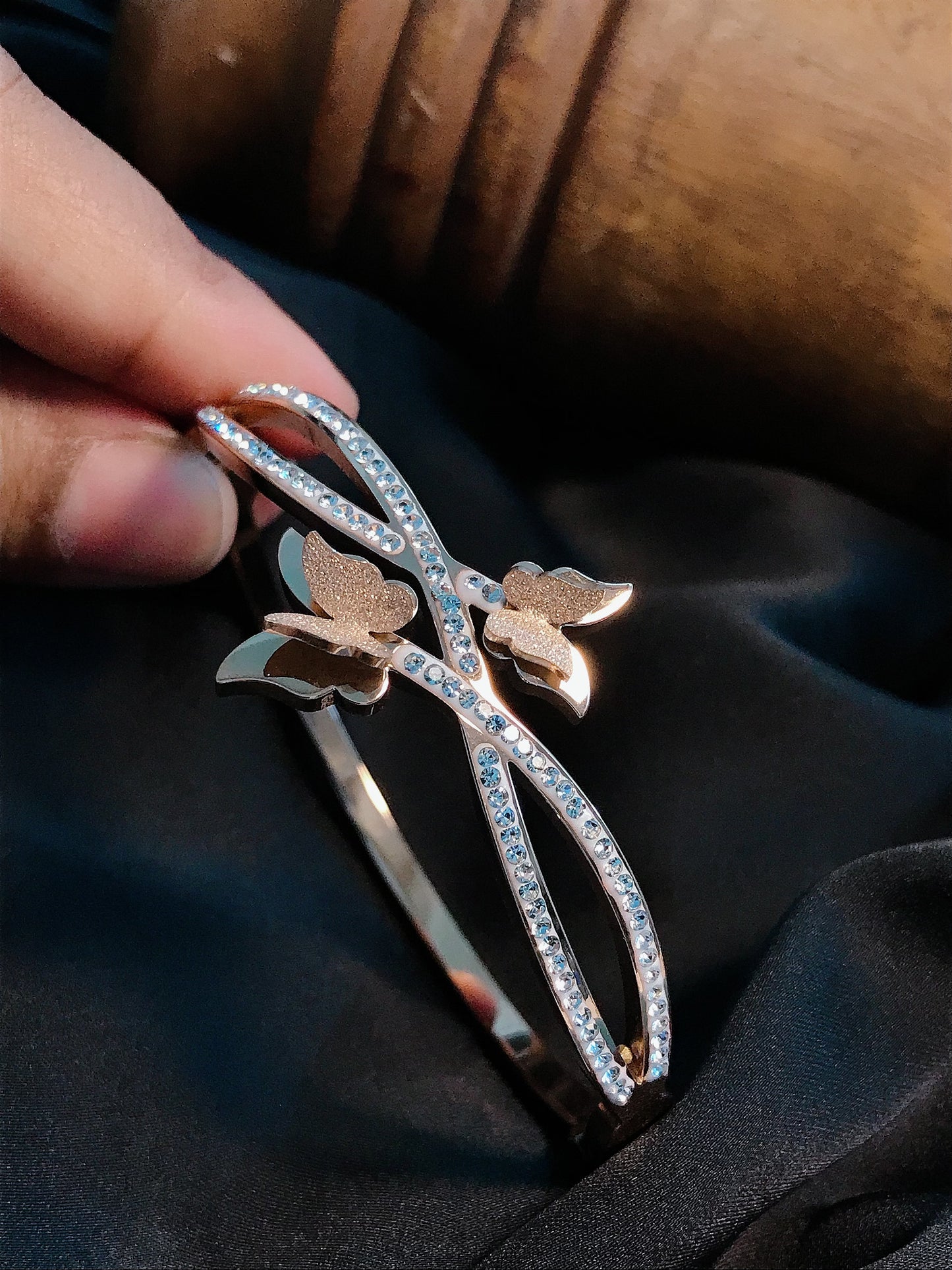Butterfly Titanium RoseGold Bracelet