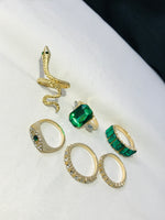 Load image into Gallery viewer, Green Stone Ring set (R-56)
