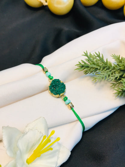 Green Uncut Crystal Bracelet