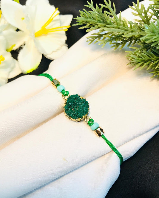 Green Uncut Crystal Bracelet