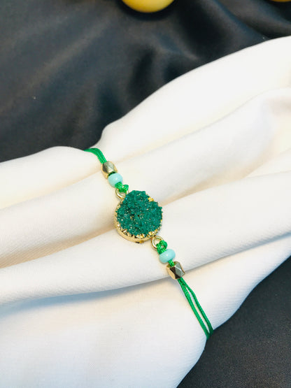 Green Uncut Crystal Bracelet
