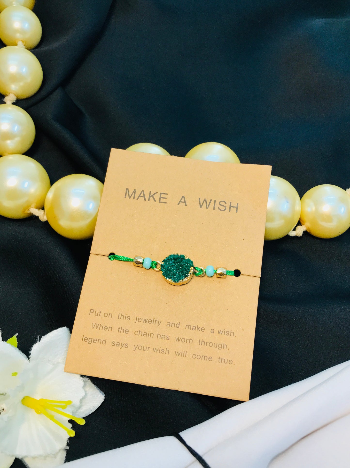 Green Uncut Crystal Bracelet