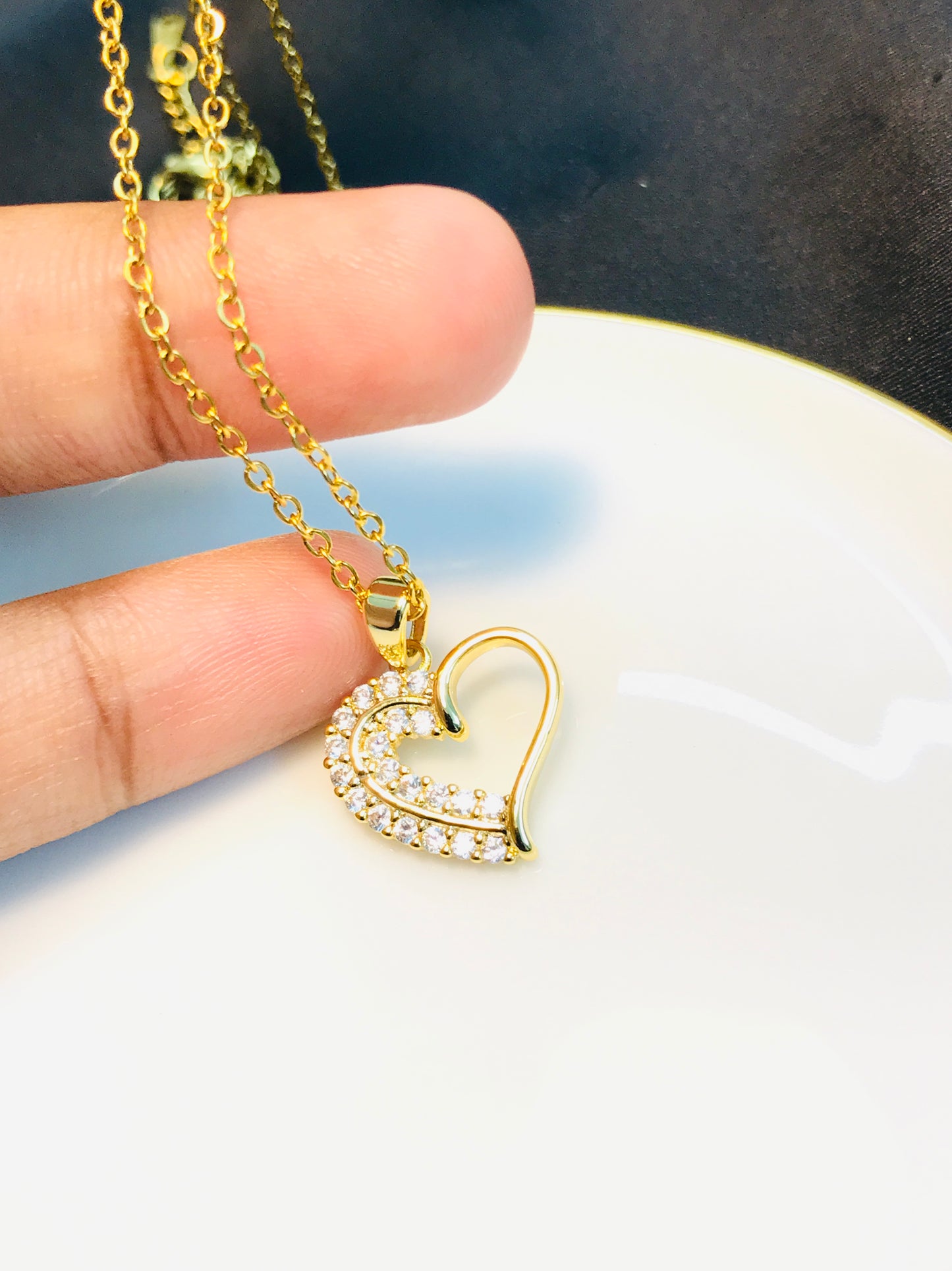 Golden Heart Ss pendant