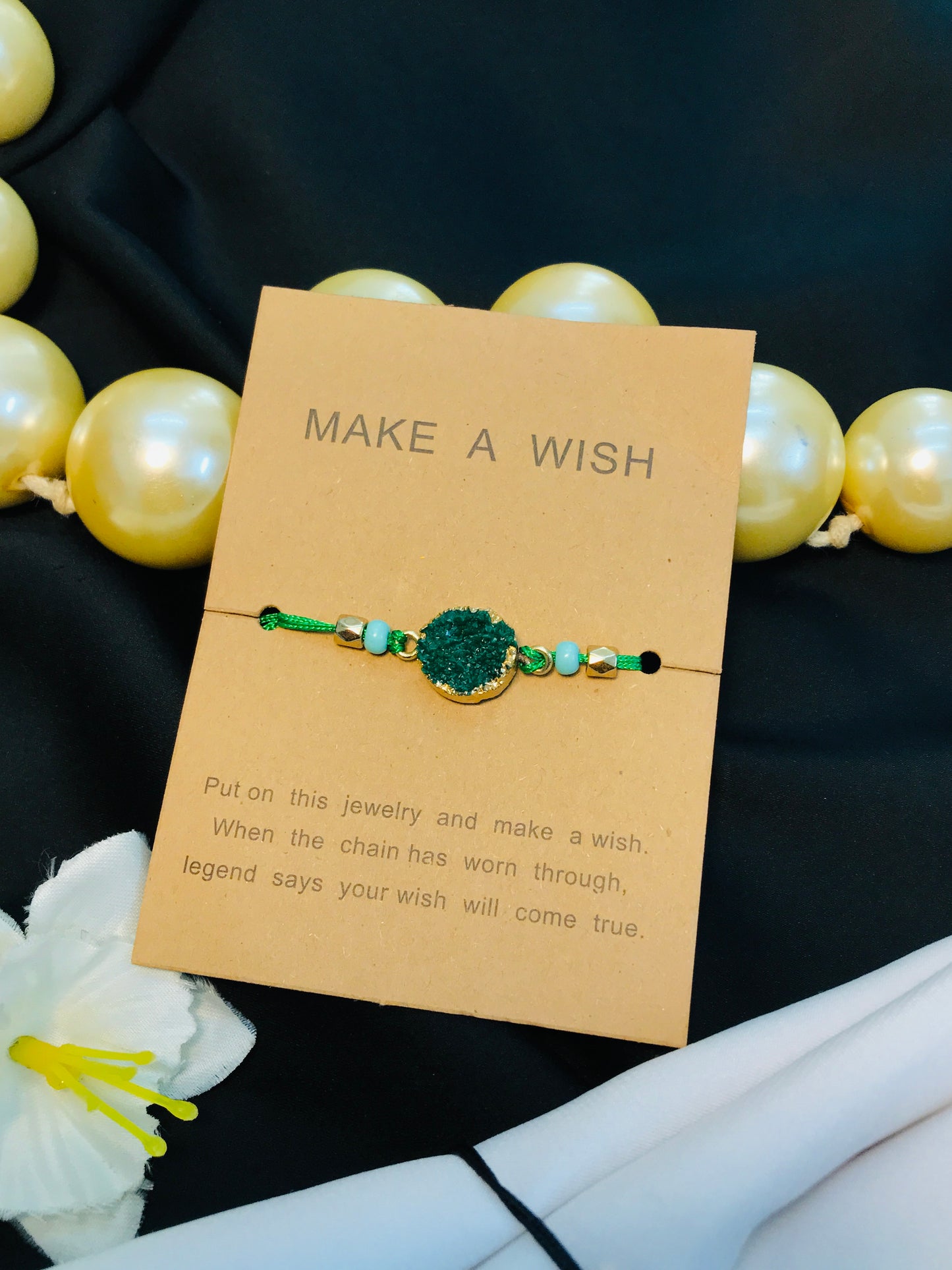 Green Uncut Crystal Bracelet