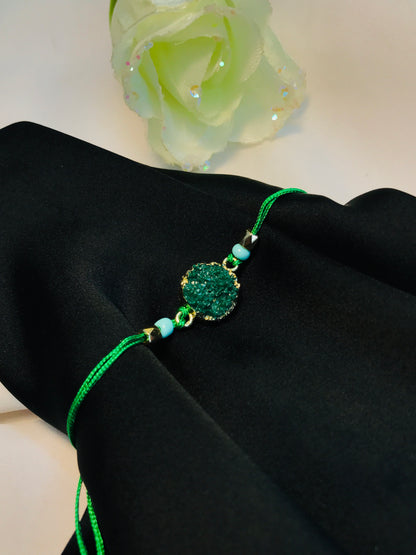 Green Uncut Crystal Bracelet