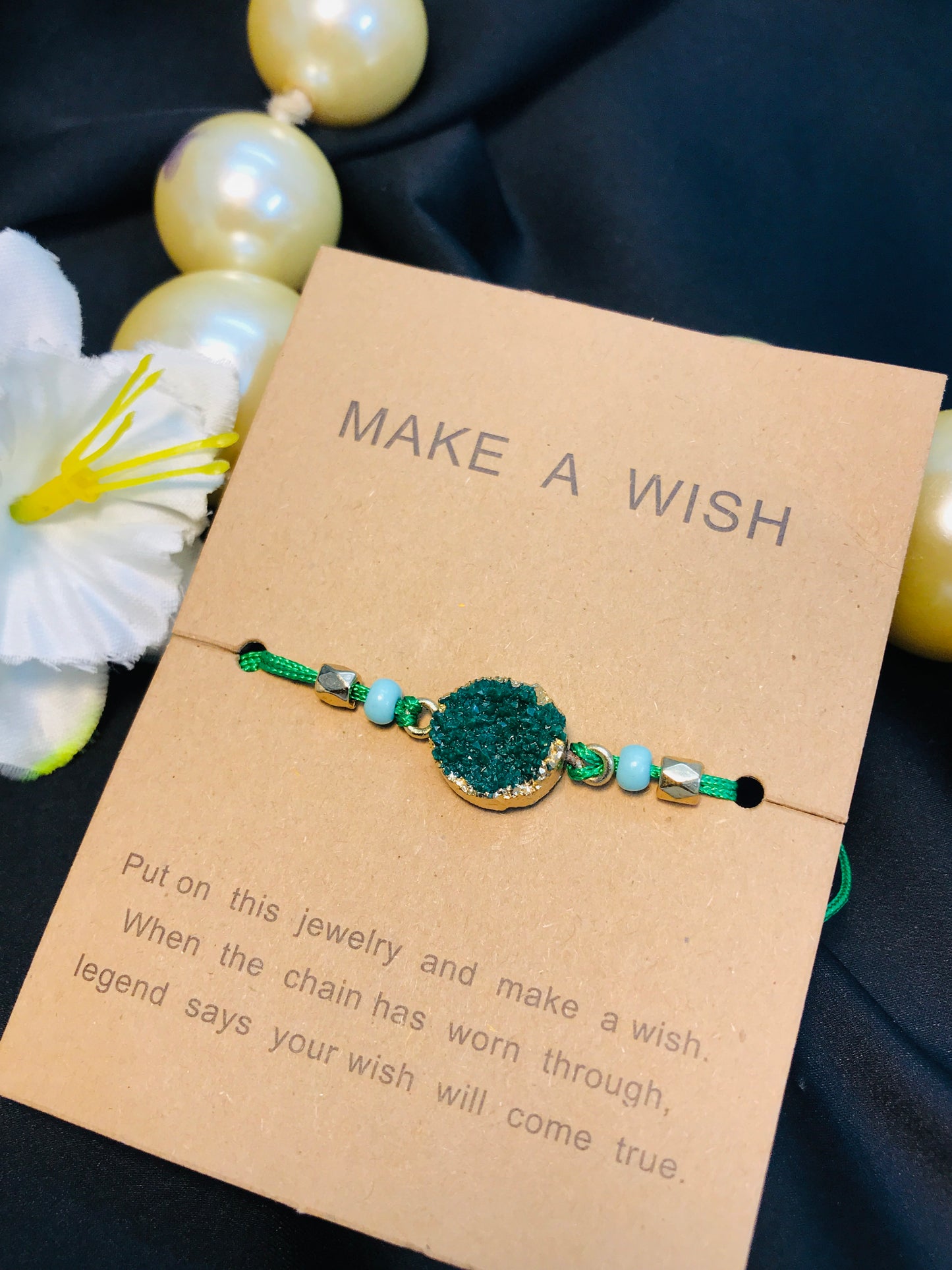 Green Uncut Crystal Bracelet