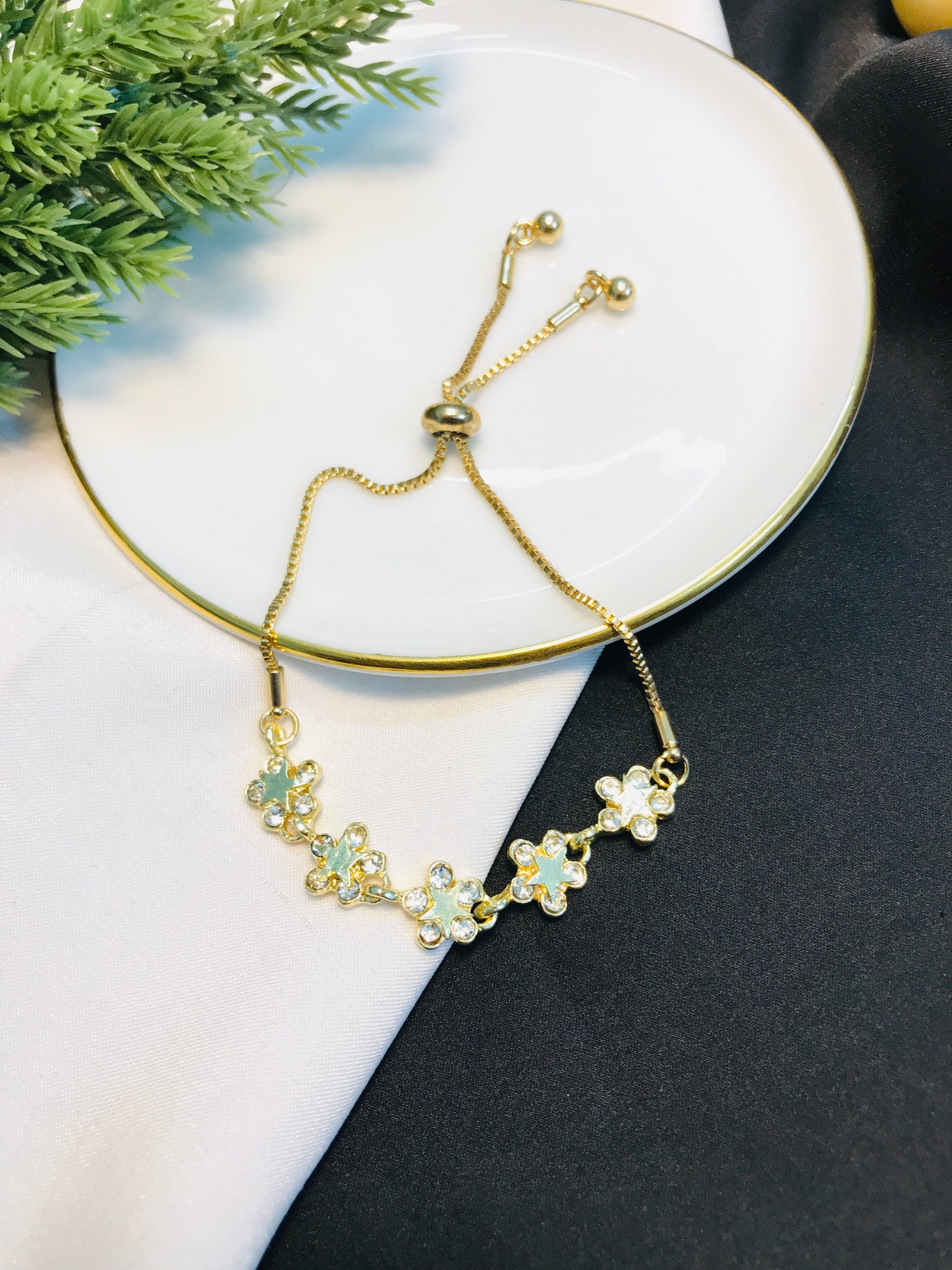 Floral Stone Bracelet