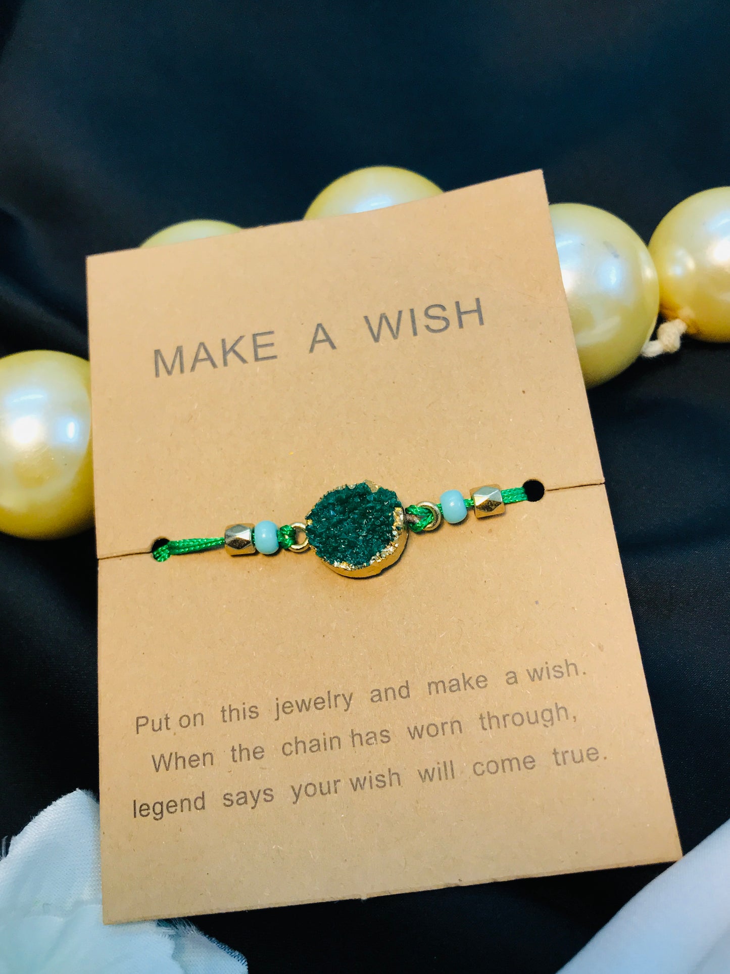 Green Uncut Crystal Bracelet