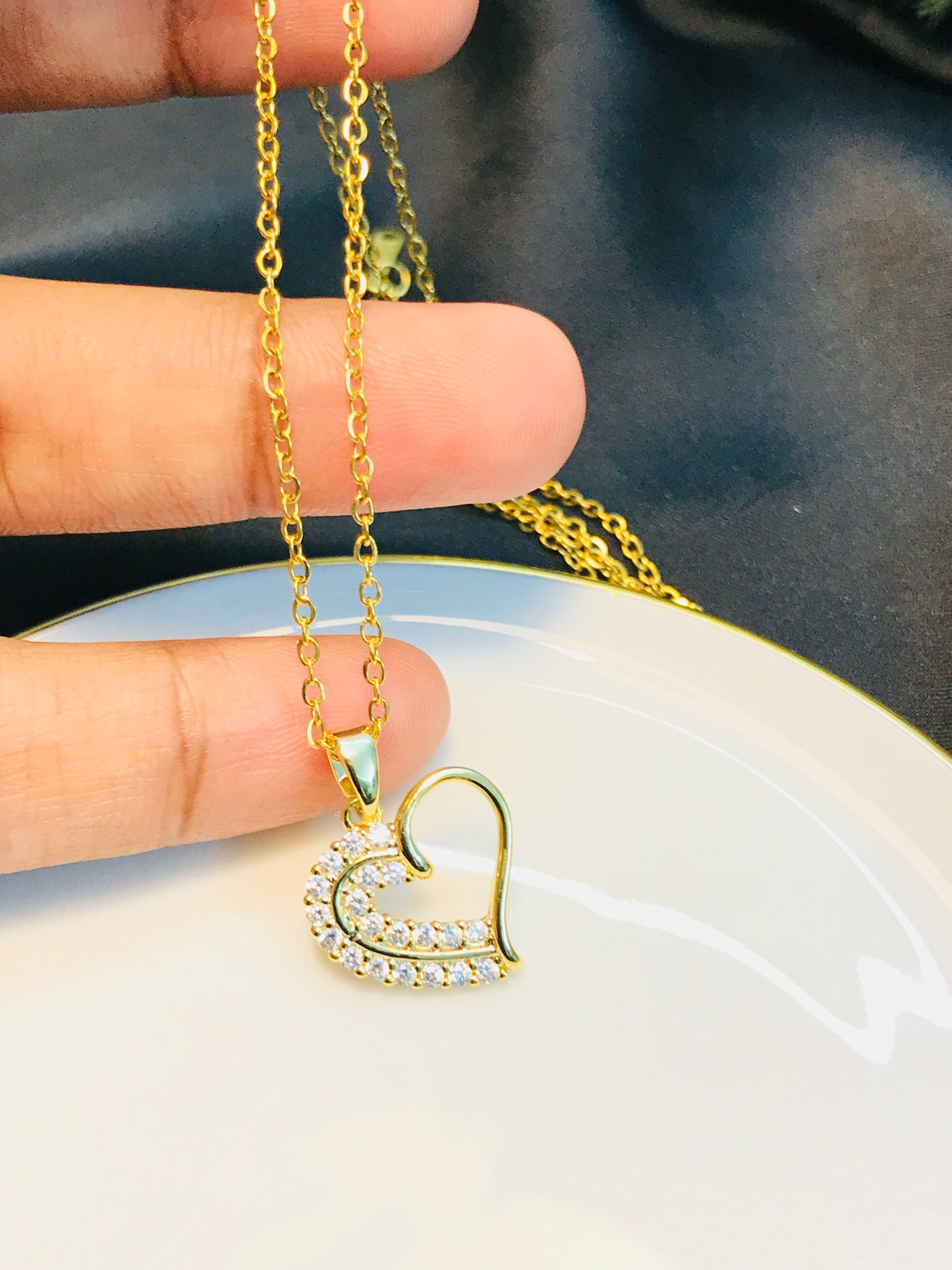 Golden Heart Ss pendant