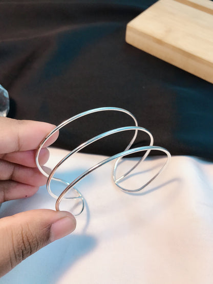 Silver boho metal bracelet