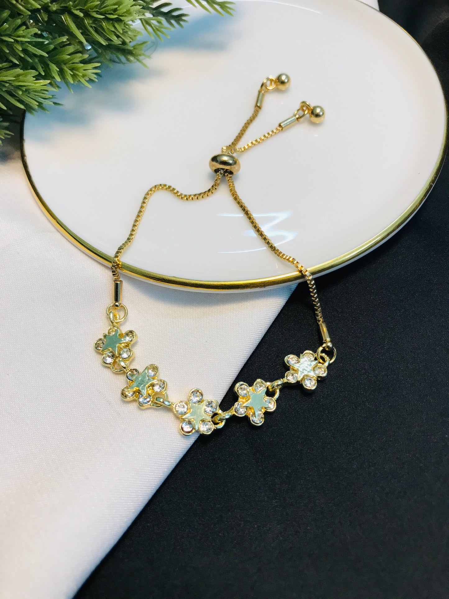 Floral Stone Bracelet