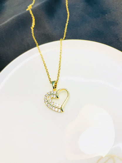 Golden Heart Ss pendant