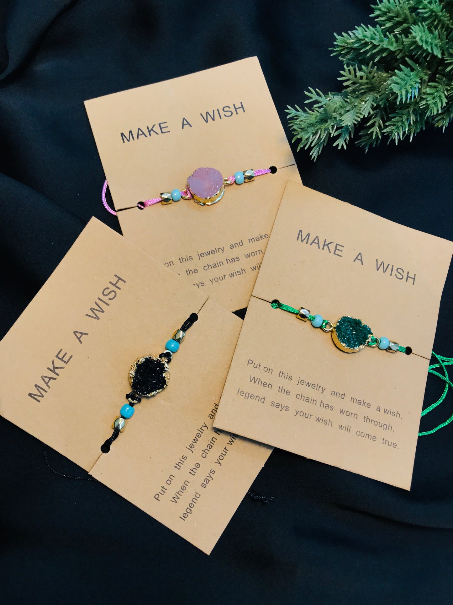 Green Uncut Crystal Bracelet