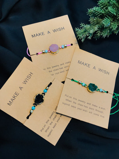 Green Uncut Crystal Bracelet