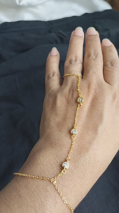 Aliban heart Ring Chain Bracelet-02