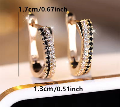 U shaped studed hoop