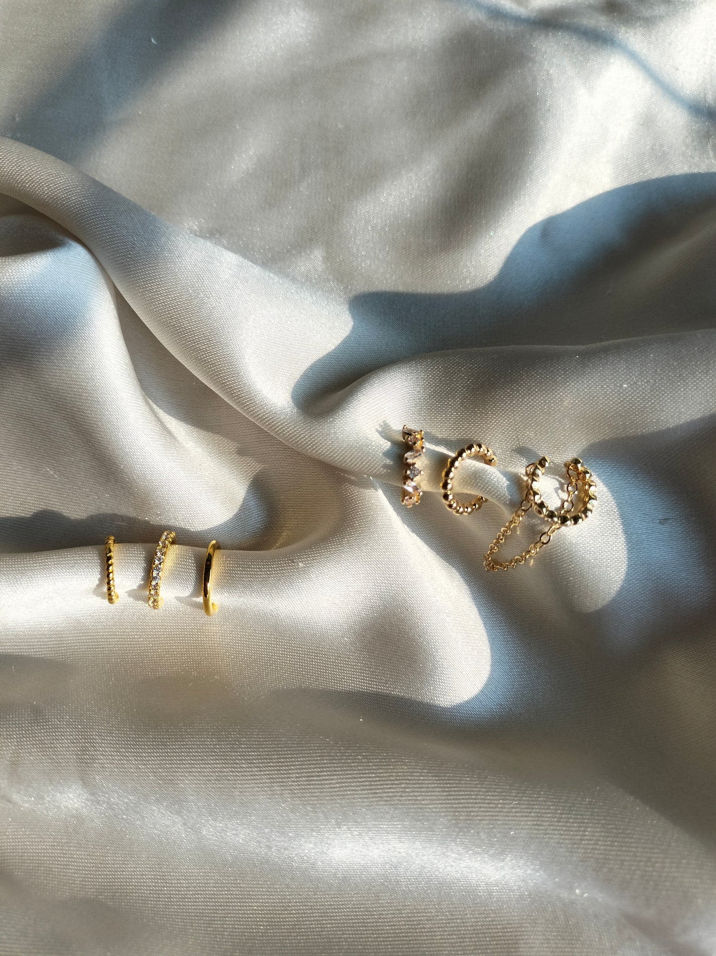 Spiral golden Ear Cuff Set