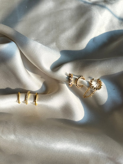 Spiral golden Ear Cuff Set