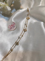 Load image into Gallery viewer, Pearl Clovar double chain Bracelet
