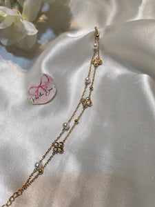 Pearl Clovar double chain Bracelet