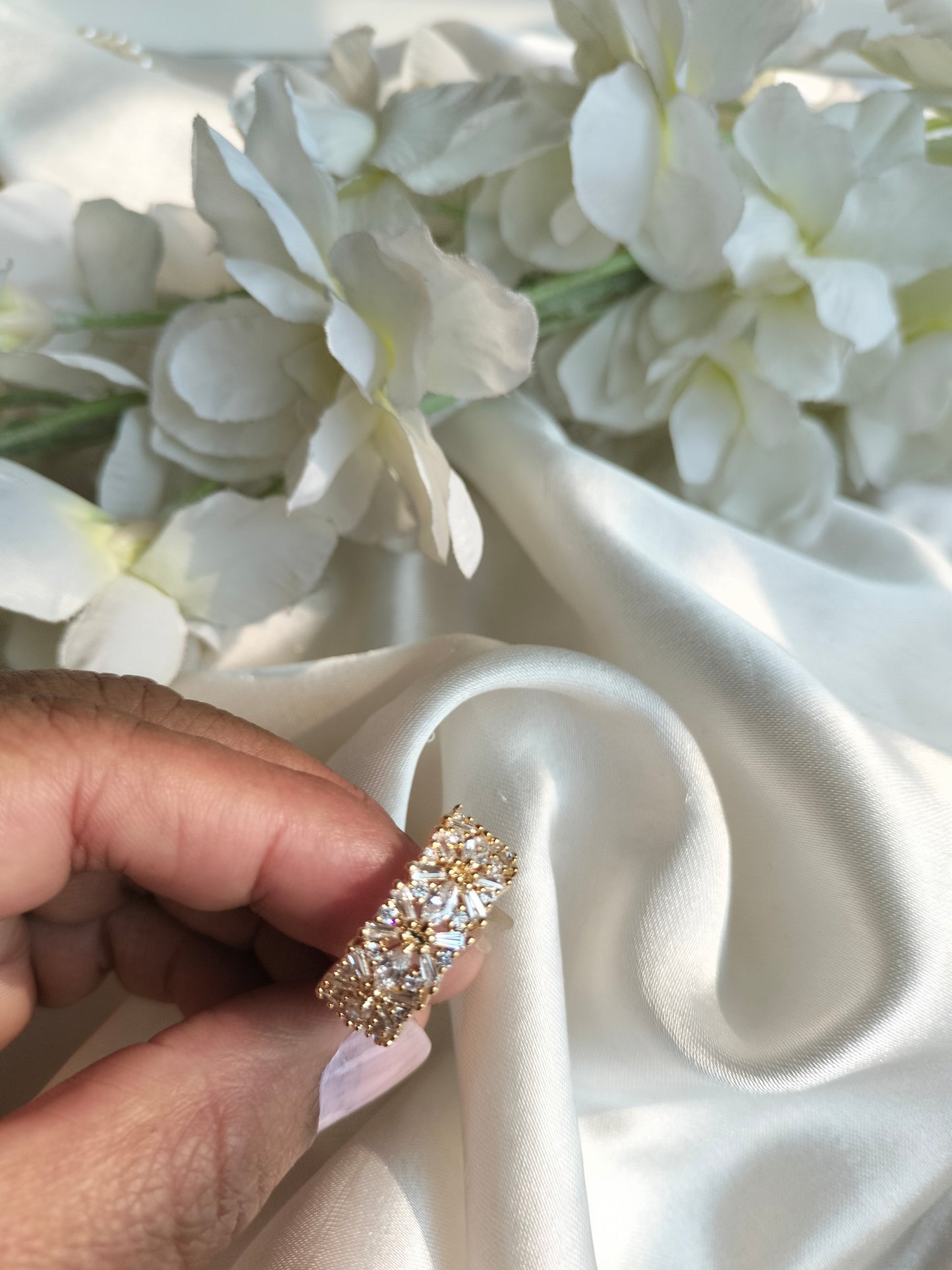 Floral Zircon Stone Ring
