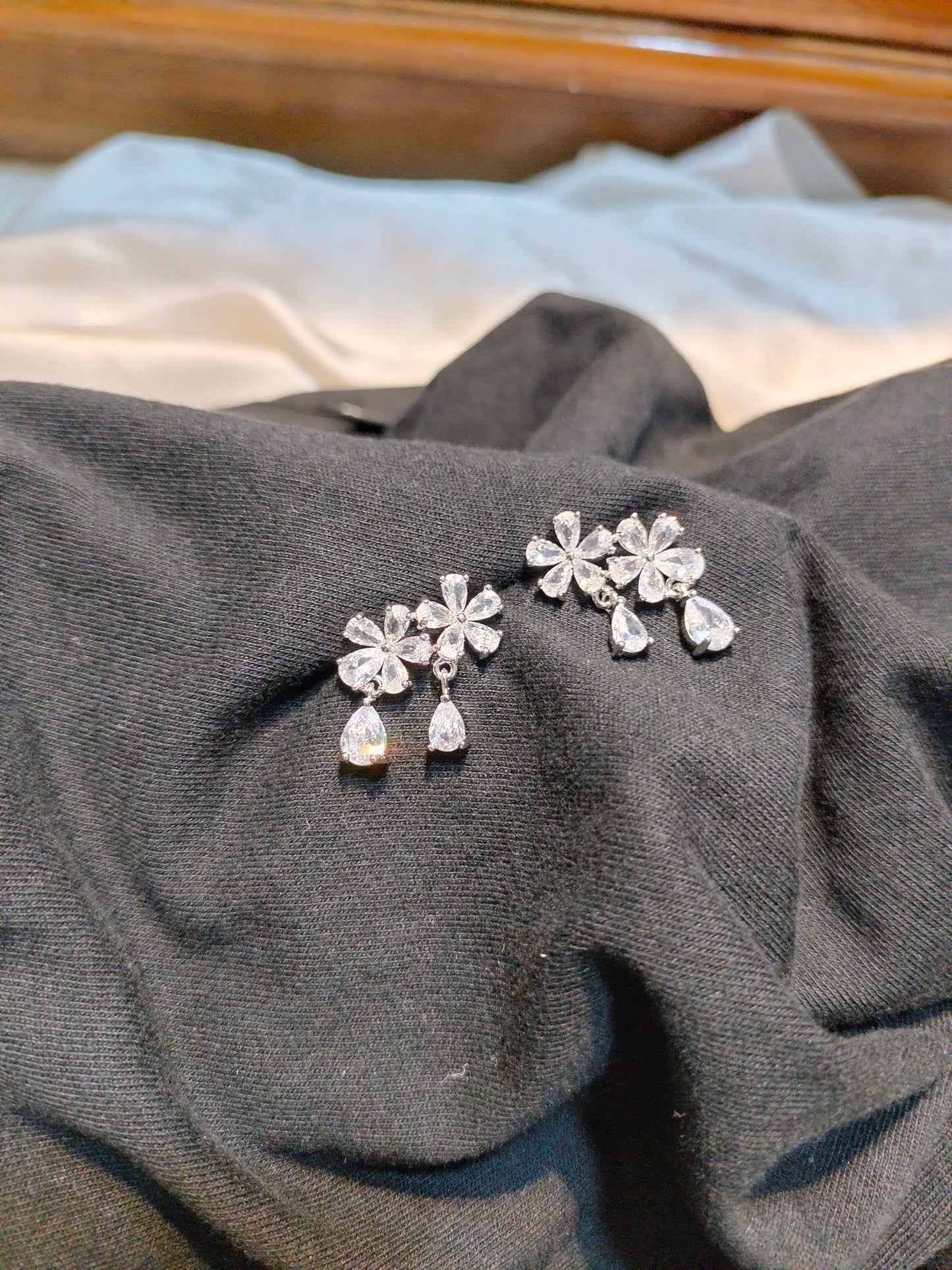 Double Floral drop Earring